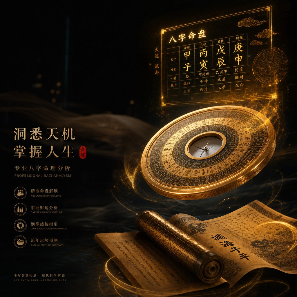 Comprehensive Bazi Grand Cycle Analysis + Accurate Da Liu Ren/I Ching Divination (Including 1 Personal Question)